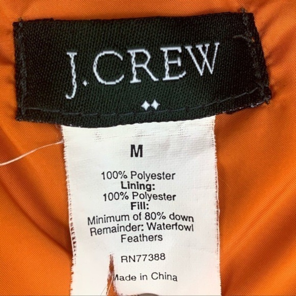 J.Crew Quilted Puffer Vest Bright Pink Orange Lined Snap Front Pockets Size M - Picture 7 of 12